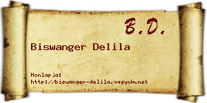 Biswanger Delila névjegykártya